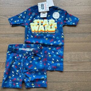 Hanna Andersson Short John Pajamas 90 / US 3 Star Wars NEW